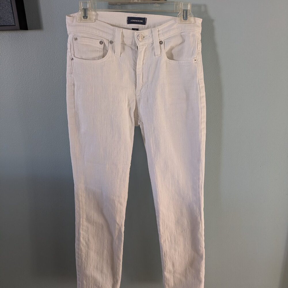 J. Crew White Slim Broken in Denim Jean Boyfriend Pants sz 24